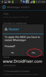 Say Yes! To Restart WhatsAppPlus