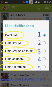 Hide Notification Option 