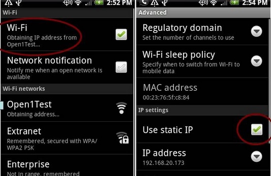 Fix Obtaining IP Address Error in Android