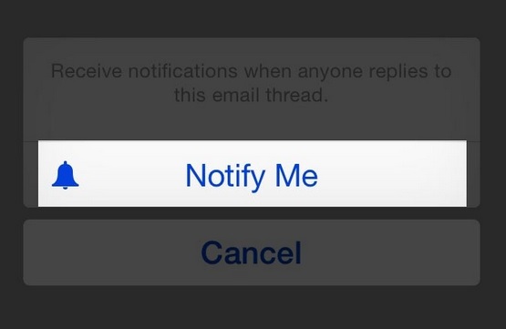 Turn on notifications for a particular email on iOS 8.x.x