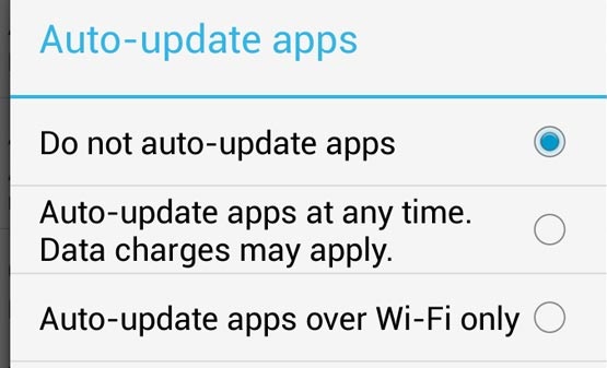 stop Auto update of apps in Android Phones
